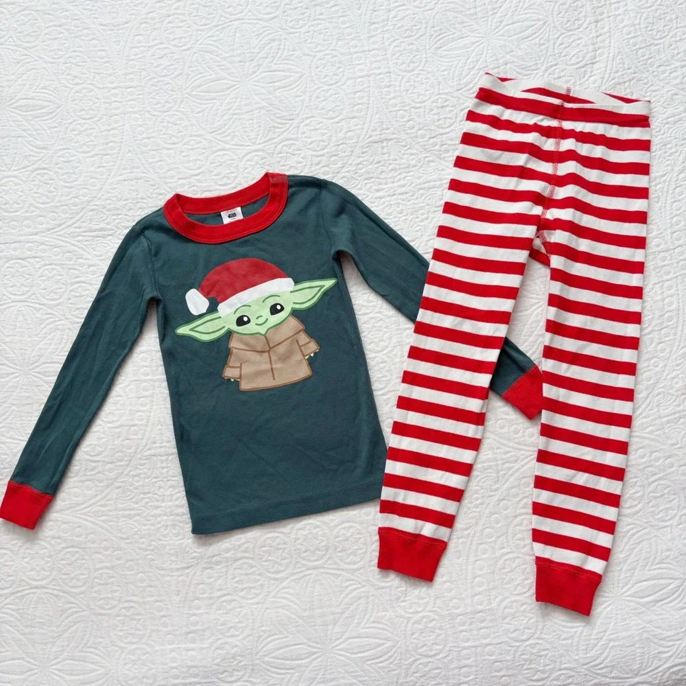 Hanna Andersson x Star Wars Kids' Organic Cotton PJ Set, Christmas Baby‎ Yoda